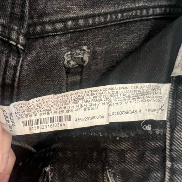 Zara Black Faded Distressed Grunge Denim Jean Shorts Pockets Women’s 2 Cut Off - Picture 4 of 11